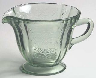 Federal Glass  Madrid Green Footed Creamer   Green, Depression Glass