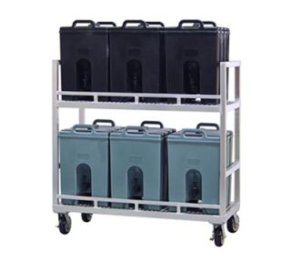 New Age 2 Tier Beverage Storage Transport Cart w/ (4)6 in Heavy Duty Platform Casters