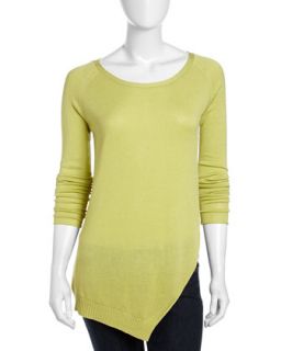 Long Sleeve Peaked Pullover Sweater, Pear