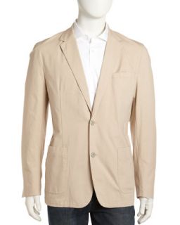 Buoy Twill Two Button Jacket, Stone