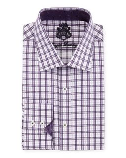 Plaid Poplin Dress Shirt, Purple