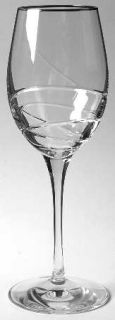 Waterford Ballet Ribbon Platinum Wine Glass   Swirl Line,Smooth Stem,Platinum Tr