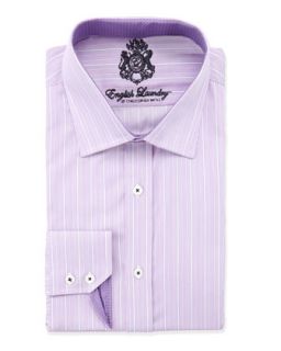 Classic Fit Mixed Stripe Dress Shirt, Lavender