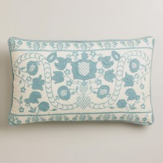 Blue Mindhi Lumbar Pillow   World Market