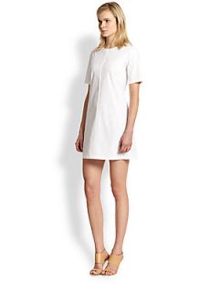 Theory Palatial Danaline Stretch Cotton Dress   White