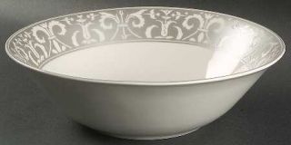 222 Fifth (PTS) Vertoni Silver 10 Round Vegetable Bowl, Fine China Dinnerware  