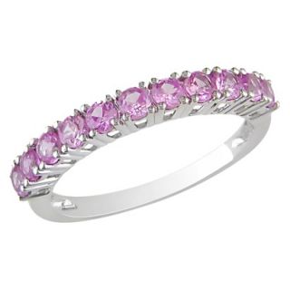 1 Carat Created Pink Sapphire Ring in Sterling Silver