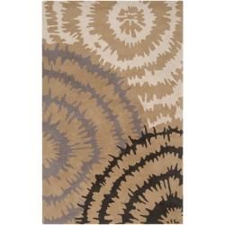 Harlequin Hand tufted Beige Opaque Abstract Plush Wool Rug (5 X 8)