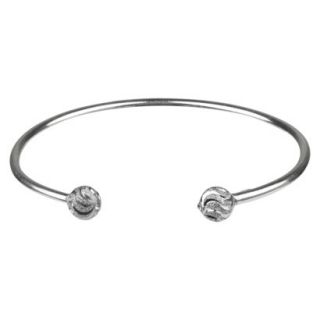 Womens Jezlaine Bracelet Cuff/Bangle Silver Plated Etched Ball Twist off End