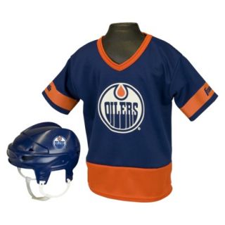 Franklin sports NHL Oilers Kids Jersey/Helmet Set  OSFM ages 5 9