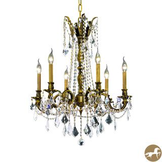 Christopher Knight Home Lucerne 6 light Royal Cut Crystal And Antique Bronze Chandelier (Crystal and AluminumFinish Antique BronzeNumber of lights 6Requires six (6) 60 watt max bulb (not included)Bulb type E12, 110V 125V5 feet of chain/wire includedDim
