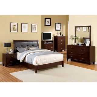 Furniture Of America Webster Brown Cherry Finish 4 piece Queen size Bed Set