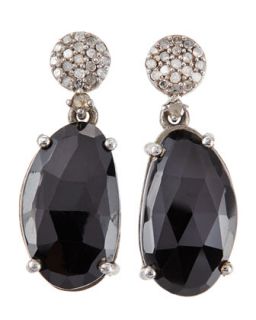 Black Spinel & Champagne Diamond Drop Earrings