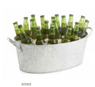 Tablecraft Oval Beverage Tub, 23 x 13 x 7.5 in, Galvanized Steel