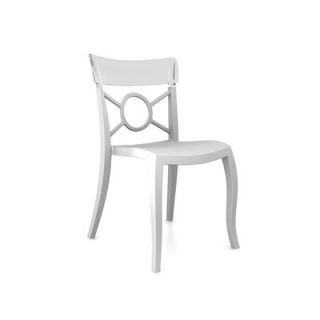 Papatya OPera S Side Chair 389 Finish White Seat, Transparent Back