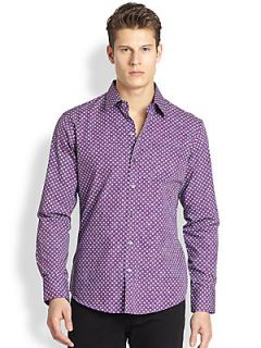 Zachary Prell Wuf Polka Dot Button Down Shirt   Purple