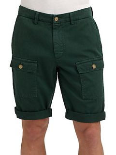 Patch Pocket Cotton Shorts   Emerald