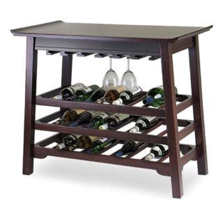 Chinois Console Wine Table with Stemware Rack Multicolor   94737