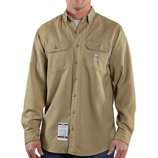 Carhartt Flame Resistant Work Shirt   Long Sleeve (For Tall Men)   KHAKI (L )