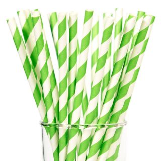 Lime Green Paper Straws (25)