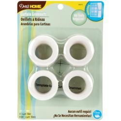 Dritz Home 1 inch White Curtain Grommets (set Of 8) (WhiteGrommet opening 1 diameter grommet overall 1 5/8Grommet rim width 1/4For rods up to 13/16 diameter for sheer to drapery weight fabricsCare Machine washableDo not iron tumble dry or dry cleanAls