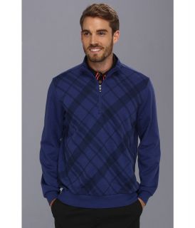 Ashworth AM4027 French Terry Print Pullover Mens Long Sleeve Pullover (Navy)