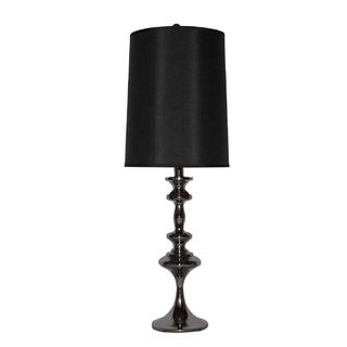 Black/ Chrome Finished Metal Buffet/ Table Lamp