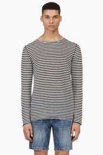 Closed Black And White Striped Knit T_shirt
