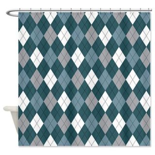  Blue Argyle Shower Curtain  Use code FREECART at Checkout
