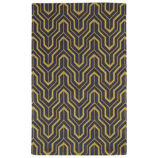 Hand tufted Cosmopolitan Gold/ Charcoal Wool Rug (96 X 13)