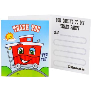 Two Two Train 2nd Birthday Thank You Notes