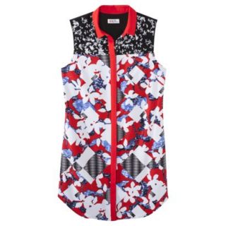 Peter Pilotto for Target Shirt Dress  Red Floral Print S