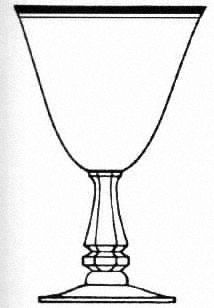 Tiffin Franciscan Anniversary Water Goblet   Stem #17477         Gold Trim
