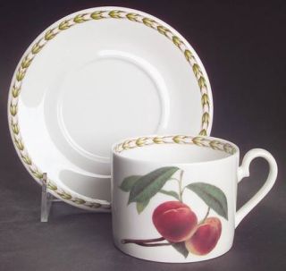 Rosina Queens HookerS Fruit (Bone, Made In England) Flat Cup & Saucer Set, Fine