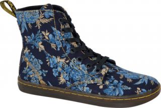 Womens Dr. Martens Hackney 7 Eye Boot   Blue Jouy Floral Fine Canvas Boots