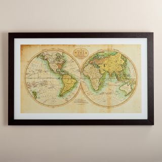 Vintage Style World Map   World Market