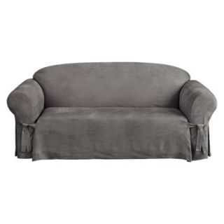 Sure Fit Soft Suede Sofa Slipcover   Gray
