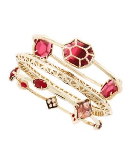 Beverly Bracelet Set, Pink/Red
