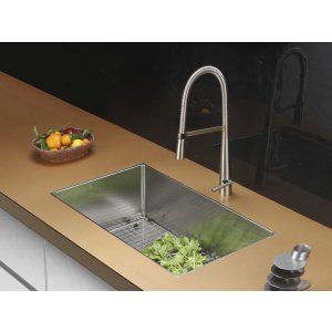 Ruvati RVC2324 Combo Stainless Steel Kitchen Sink and Stainless Steel Set