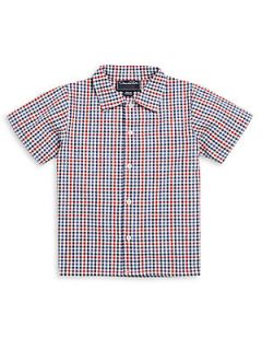Infants Checked Woven Shirt   Navy Red