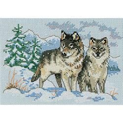 A Pair Of Wolves Mini Counted Cross Stitch Kit 7x5