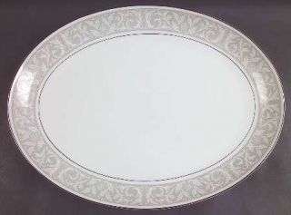 Imperial (Japan) Whitney 16 Oval Serving Platter, Fine China Dinnerware   Gray