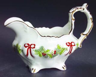 Hammersley Hammersley Holly Creamer, Fine China Dinnerware   Green Holly, Red