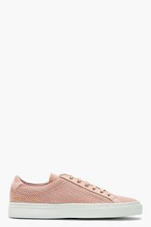 Woman By Common Projects Pink Perforated Leather Original Vintage Sneakers