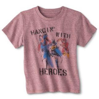 DC Comics Infant Toddler Boys Short Sleeve Superhero Tee   Vintage Red 3T