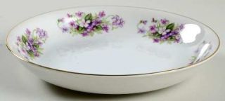 Kyoto Violet Coupe Soup Bowl, Fine China Dinnerware   Violets On Rim,No Center