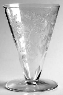 Cambridge Blossom Time  3 1/2 Oz Canape Set Footed Cocktail   Stem #3675, Etched