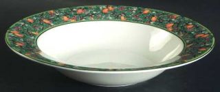 Mikasa Le Havre Large Rim Soup Bowl, Fine China Dinnerware   Green Bands, Yellow