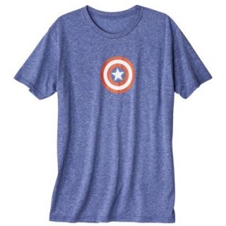Mens Captain America Gym Workout Active Tee   Blue Heather LRG