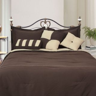 LCM Home Fashions Microfiber Comforter Set Black / Gray   C024D, King